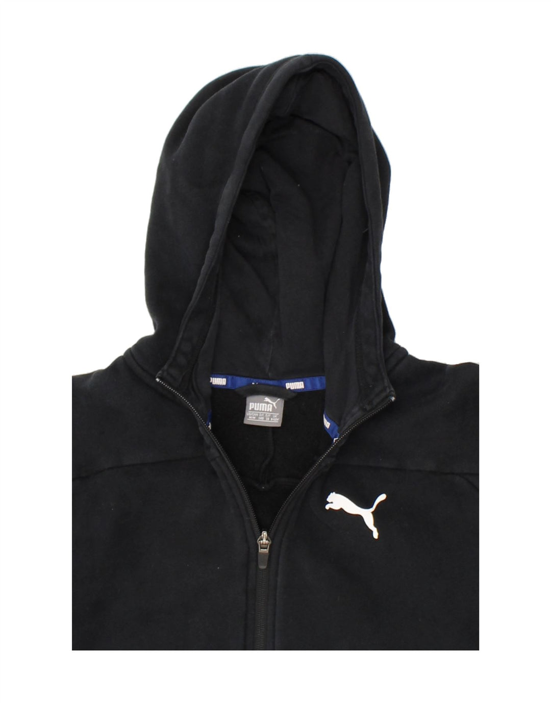 PUMA Boys Graphic Zip Hoodie Sweater 9-10 Years Black Cotton Vintage Puma and Second-Hand Puma from Messina Hembry 