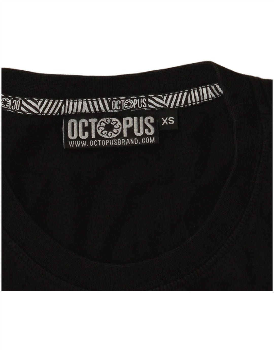 Octopus Mens Graphic T-Shirt Top XS Black Geometric