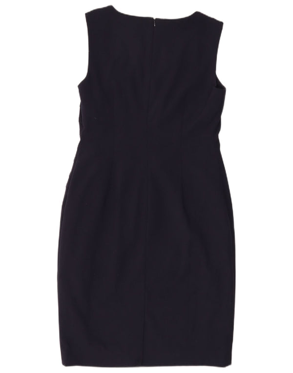 Calvin Klein Damen Ärmelloses Etuikleid US 8 Medium Marineblau Polyester