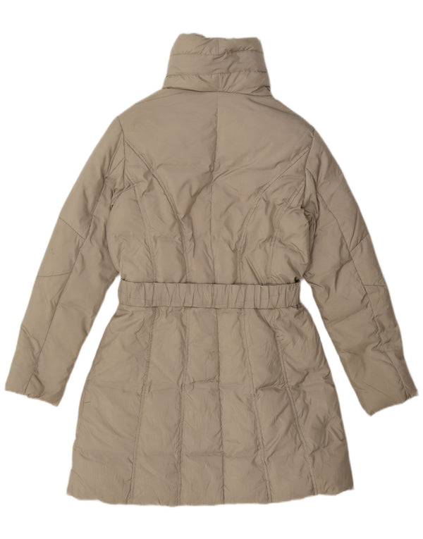 Conte of Florence Womens Padded Coat IT 42 Medium Beige Polyester