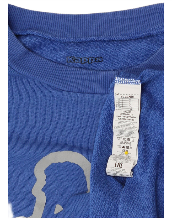 Pulover de hanorac oversized Crop Graphic pentru femei Kappa UK 14 Medium Blue