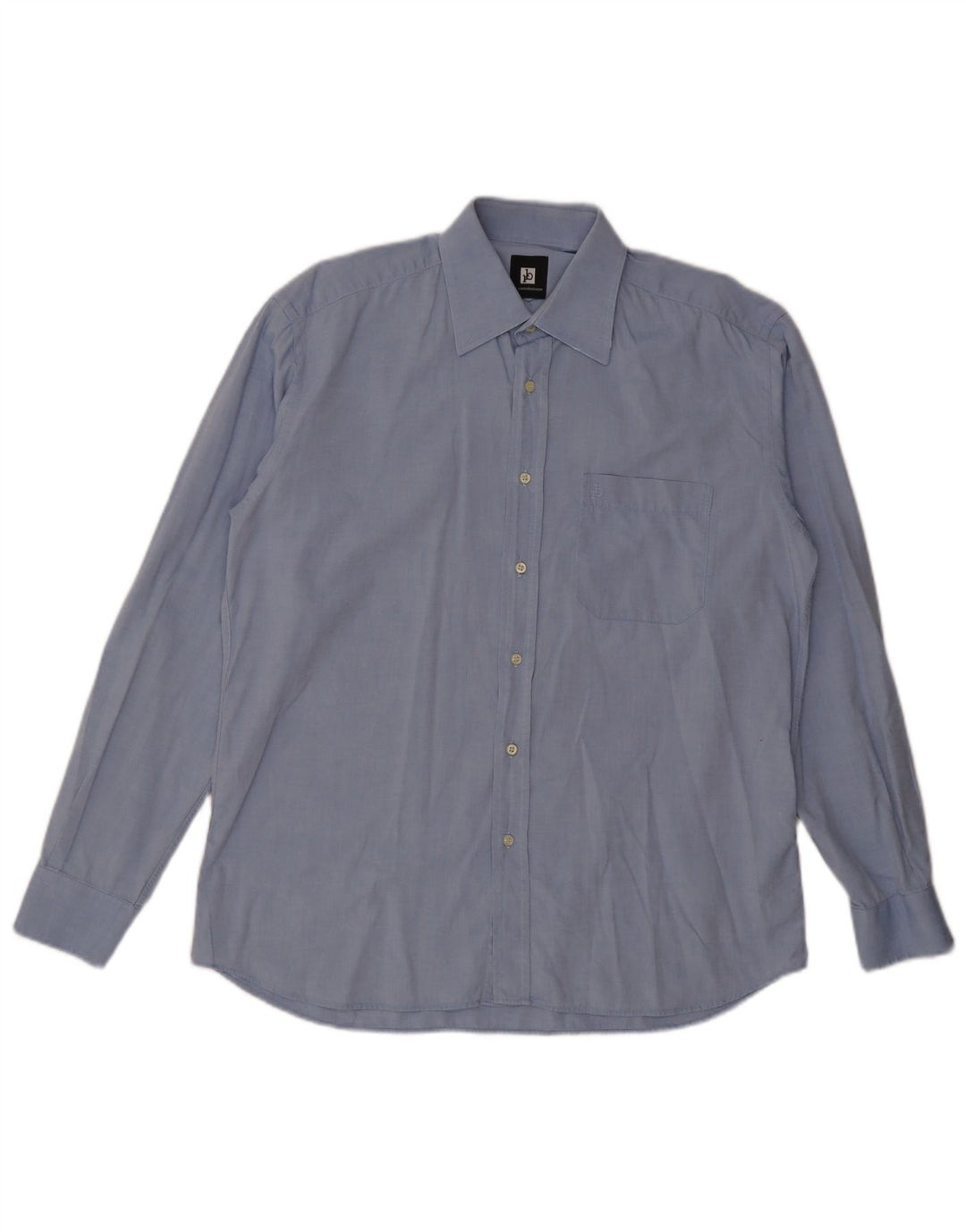 Roccobarocco Mens Shirt Size 41 16 Large Blue Cotton