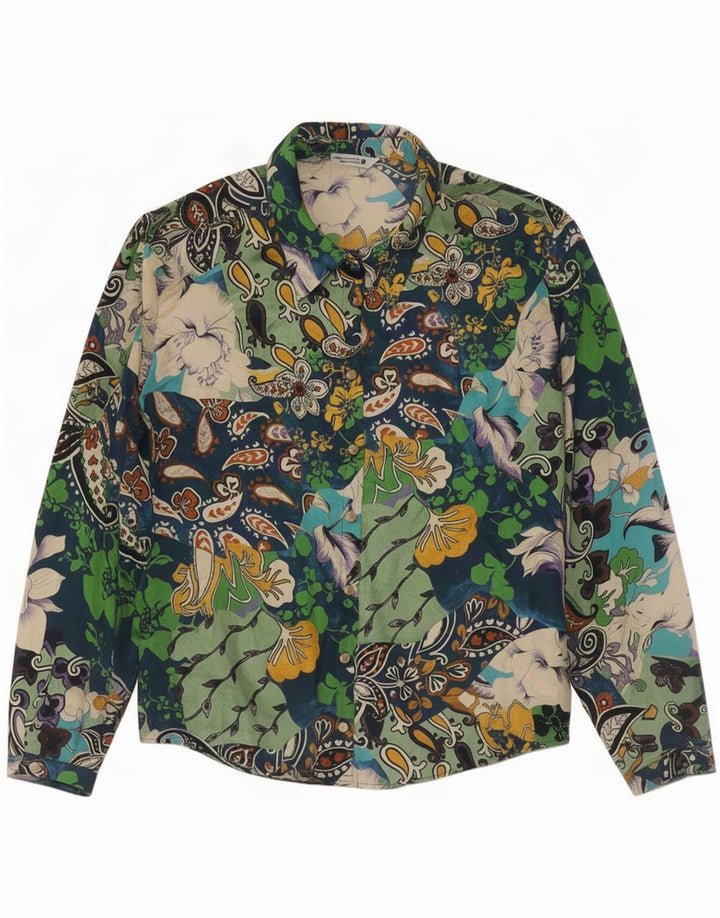Zara Womens Oversized Shirt UK 16 Large Multicoloured Paisley Polyester