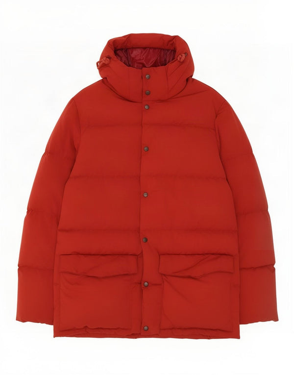 Seventy Abrigo acolchado con capucha para hombre UK 40 Large Poliéster rojo