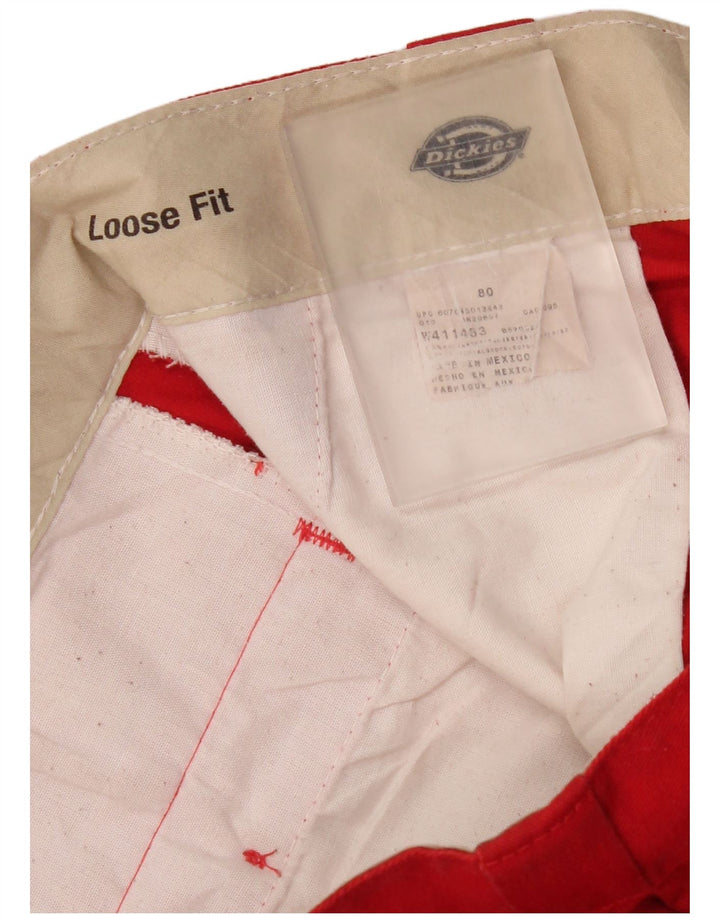 Dickies Pantalones cargo holgados para hombre W36 L33 Poliéster rojo