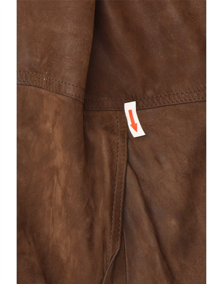 Vintage Mens Bomber Leather Jacket UK 42 XL Brown