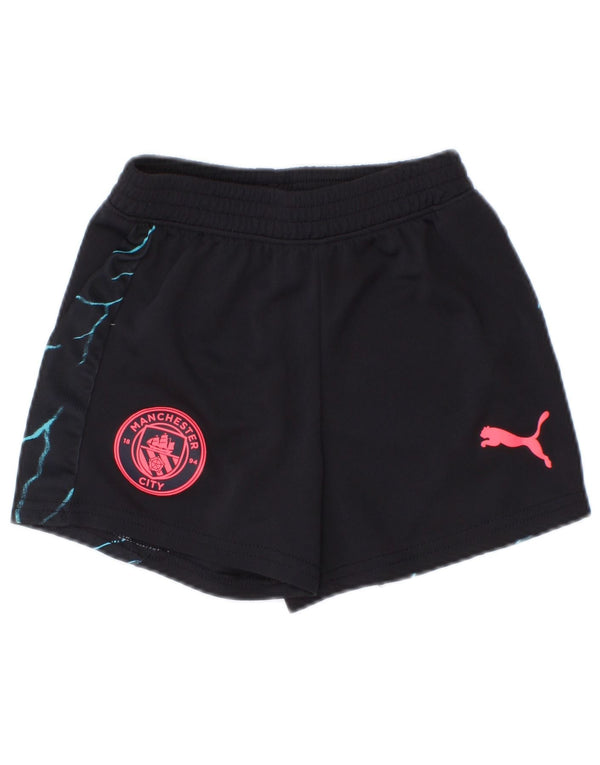 Puma Short de Sport Manchester City Graphic Garçon 2-3 Ans Noir Polyester