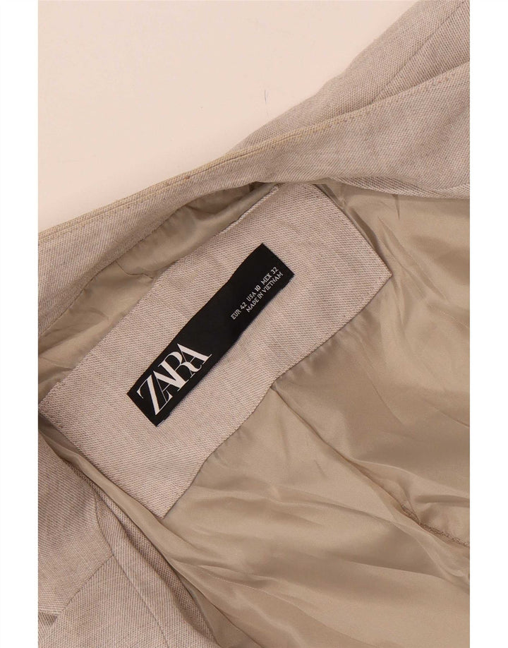 Zara Veste Blazer 1 Bouton Femme EU 42 Large Gris