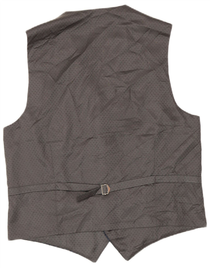 Harris Tweed Mens Waistcoat Small Blue Herringbone New Wool