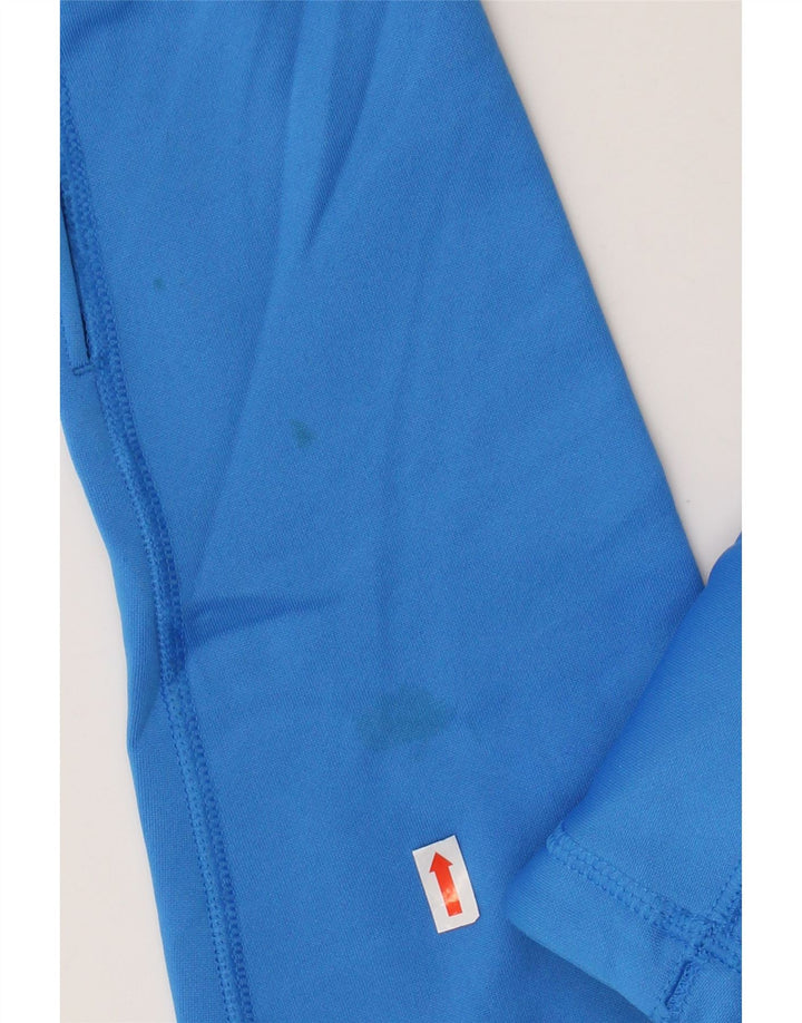 NIKE Womens Graphic Hoodie Jumper UK 14 Medium Blue Polyester