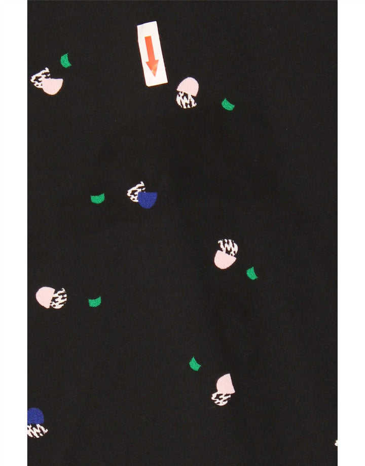 Marks & Spencer Damen-Kleid in A-Linie mit abstraktem Muster, Gr. 10, Schwarz