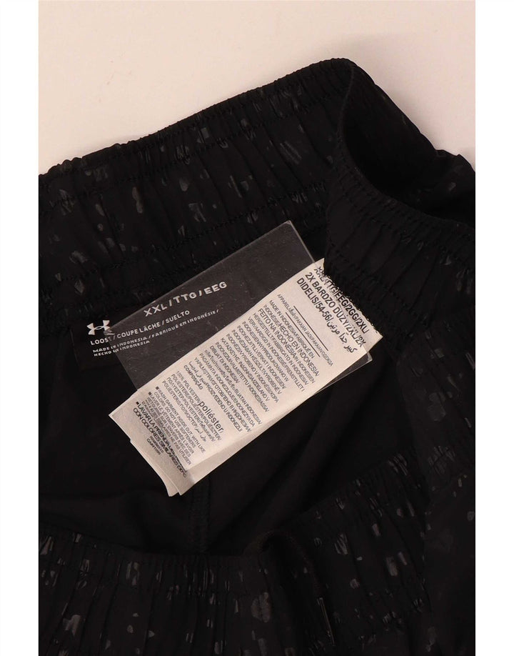 Under Armour Mens Graphic Sport Shorts 2XL Black Spotted Polyester