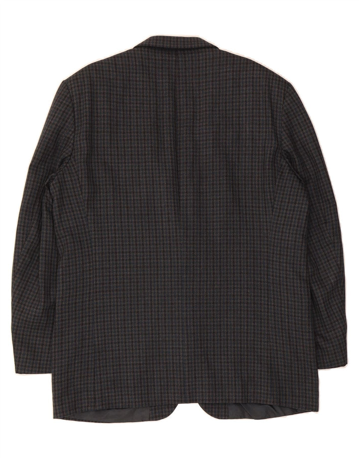 OSCAR DE LA RENTA Mens 2 Button Blazer Jacket UK 44 2XL Black Check Vintage Oscar De La Renta and Second-Hand Oscar De La Renta from Messina Hembry 