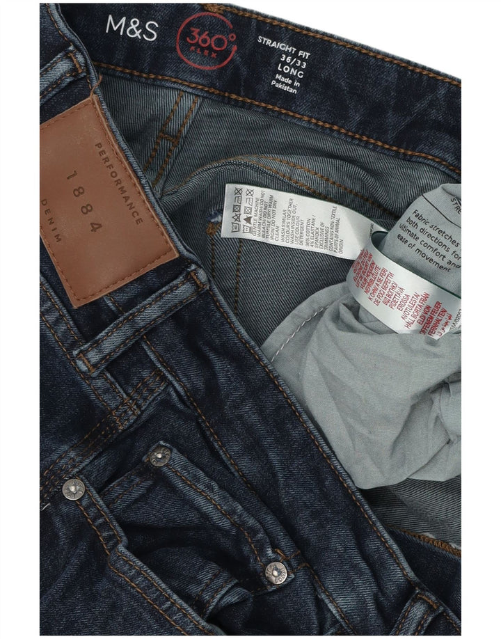 Marks & Spencer Mens Straight Jeans W36 L33 Navy Blue Cotton
