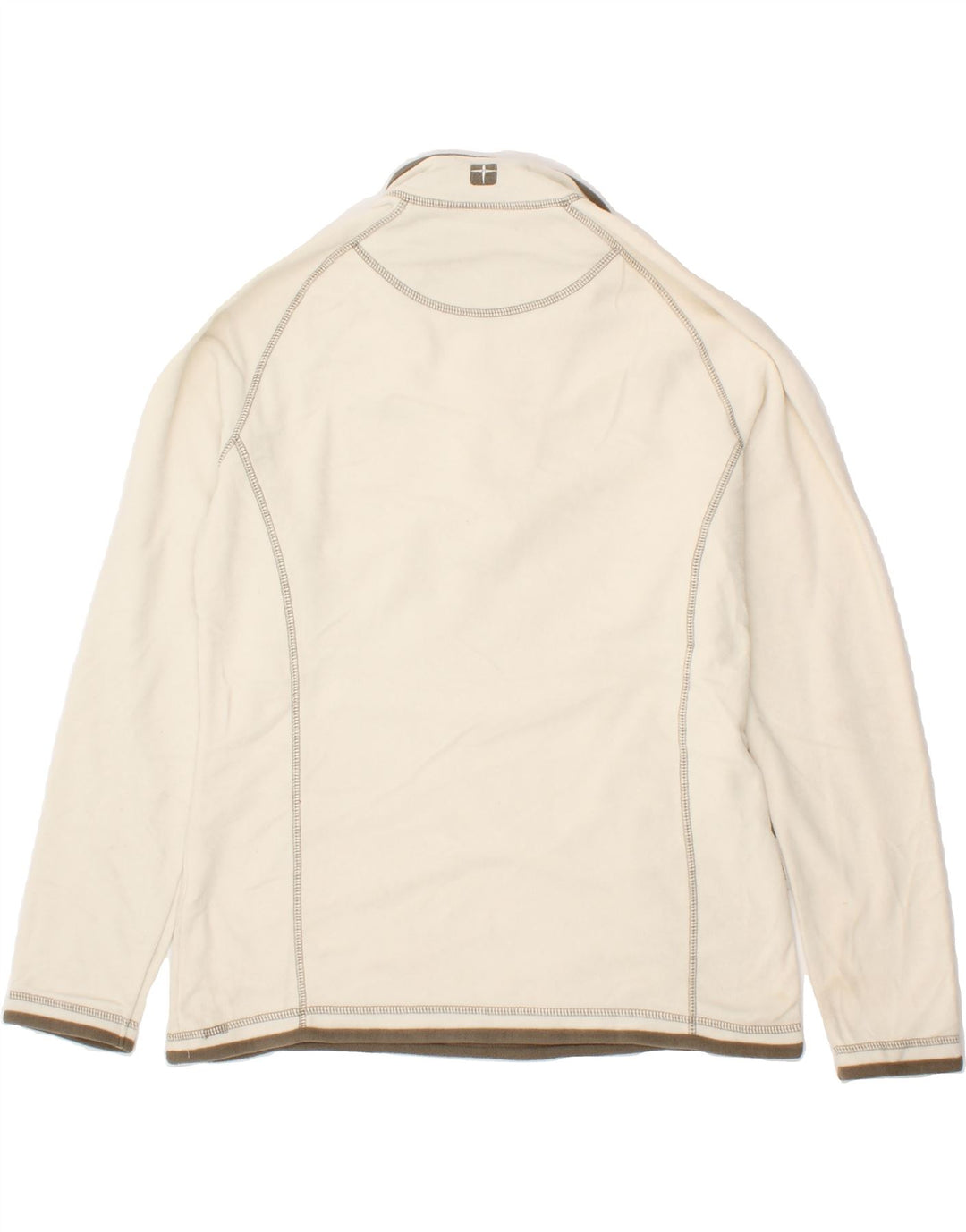 MOUNTAIN WAREHOUSE Womens Zip Neck Fleece Jumper UK 12 Medium White Vintage Mountain Warehouse and Second-Hand Mountain Warehouse from Messina Hembry 