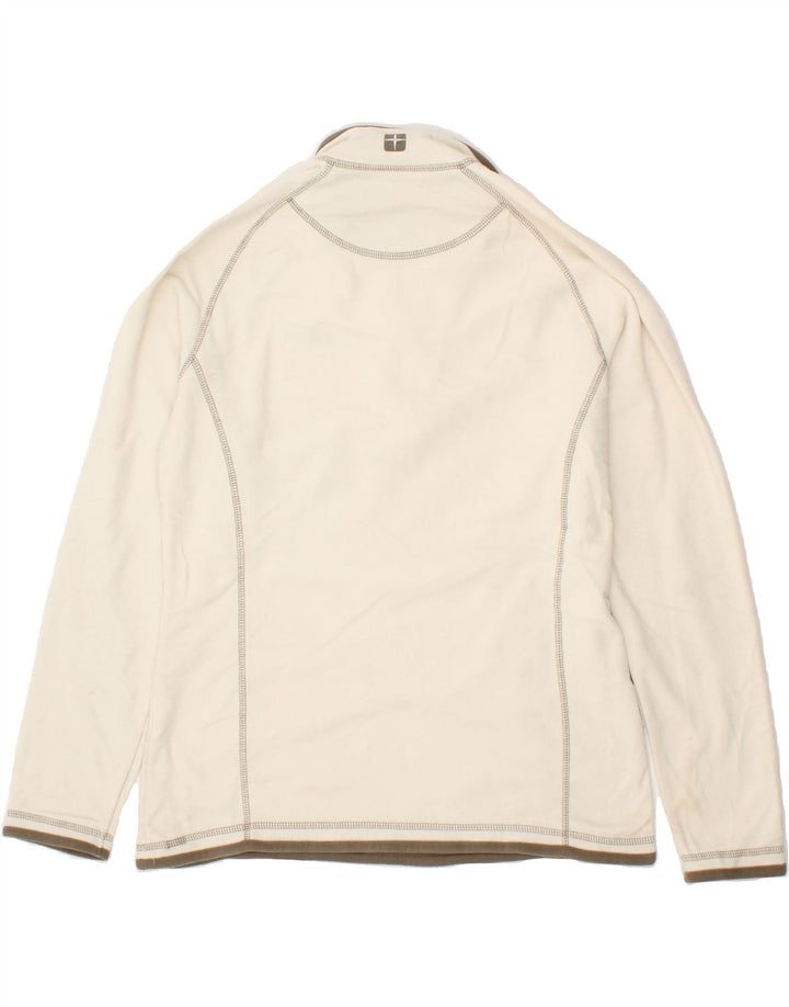 MOUNTAIN WAREHOUSE Womens Zip Neck Fleece Jumper UK 12 Medium White Vintage Mountain Warehouse and Second-Hand Mountain Warehouse from Messina Hembry 