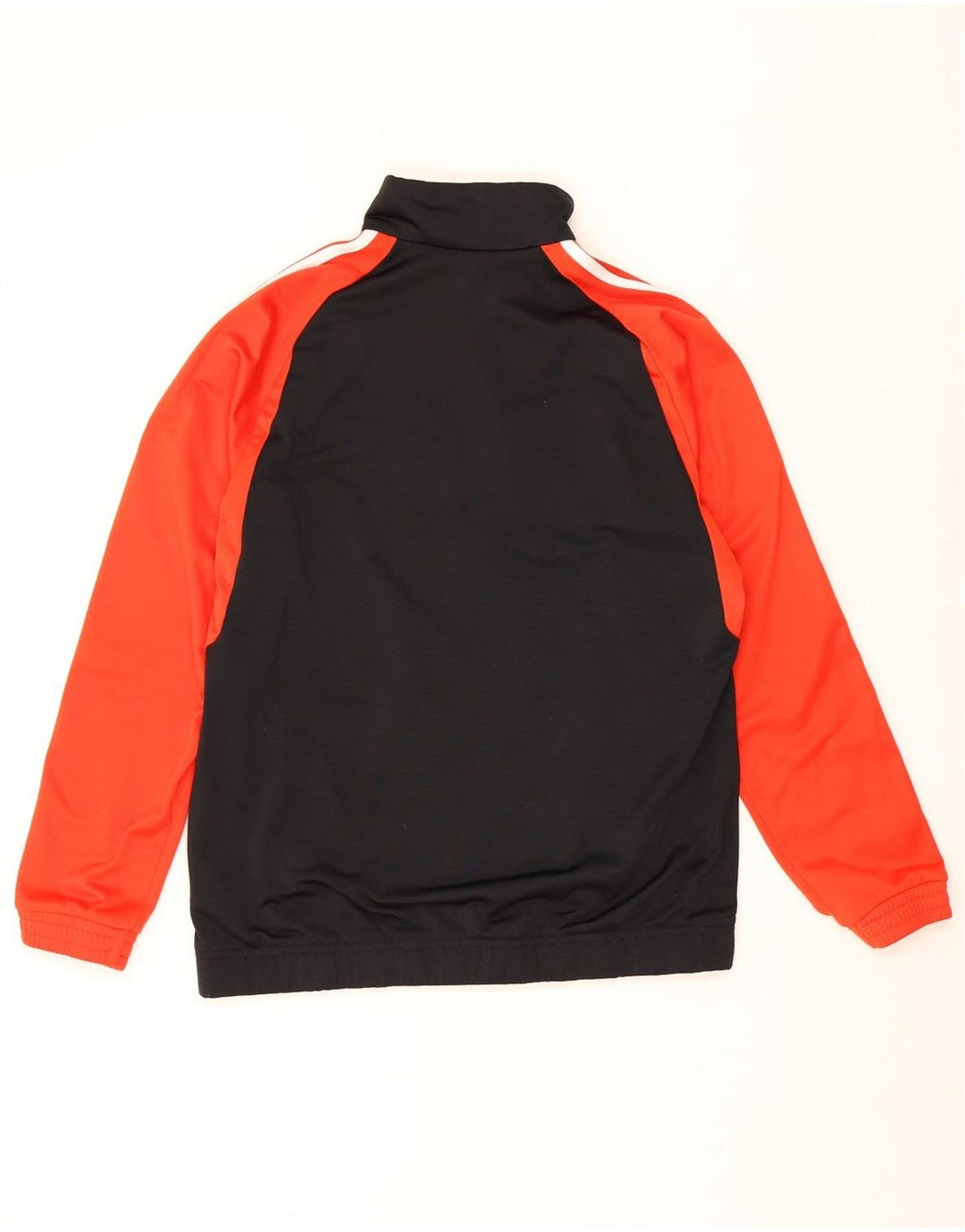 Adidas Boys Tracksuit Top Jacket 15-16 Years Black Colourblock Polyester