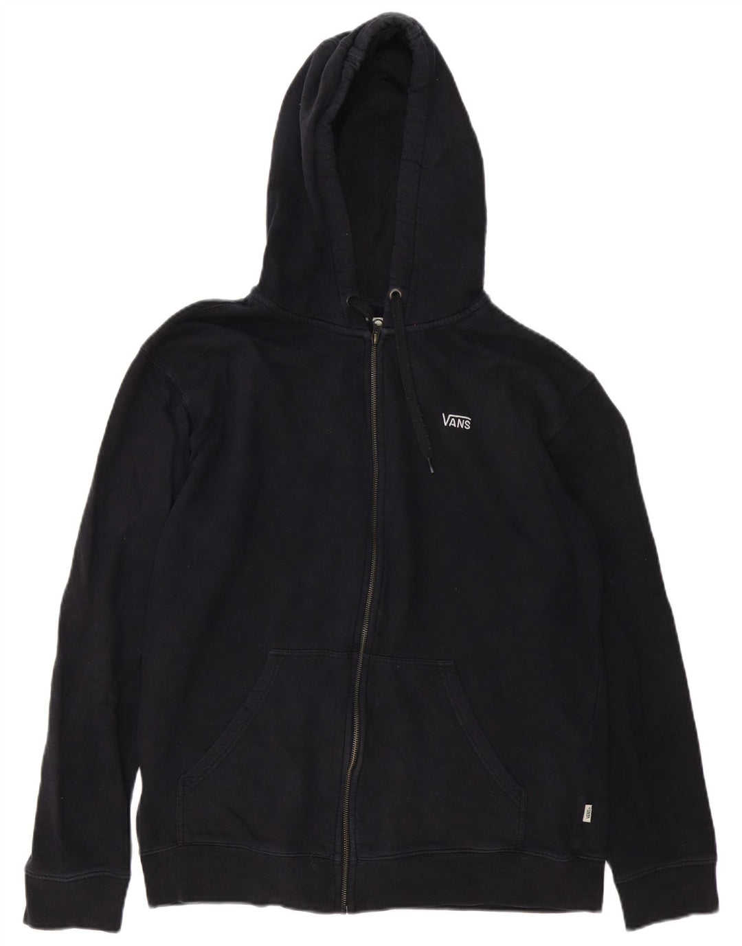 Vans Mens Zip Hoodie Sweater Large Black Cotton