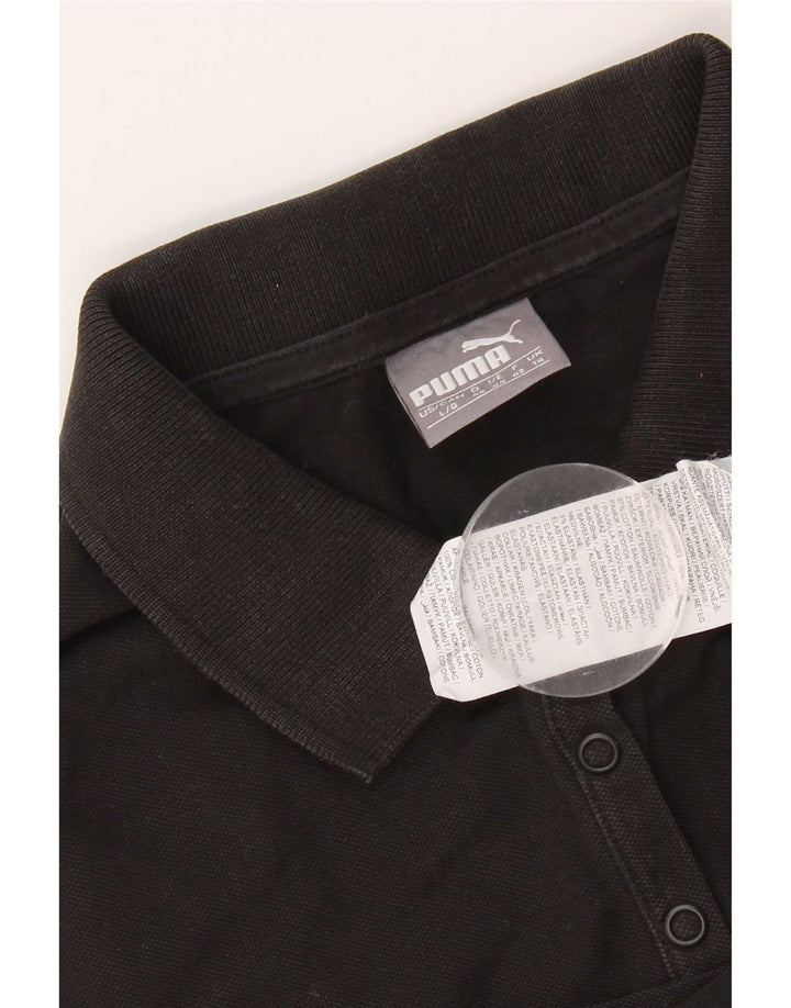 Puma Womens Polo Shirt UK 14 Large Black Cotton