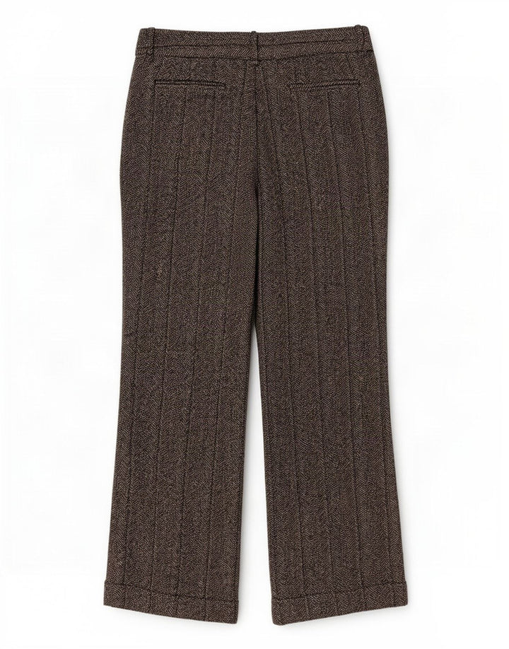 Женские повседневные брюки Zara Bootcut EU 40 Medium W30 L30 Серые с рисунком «елочка»