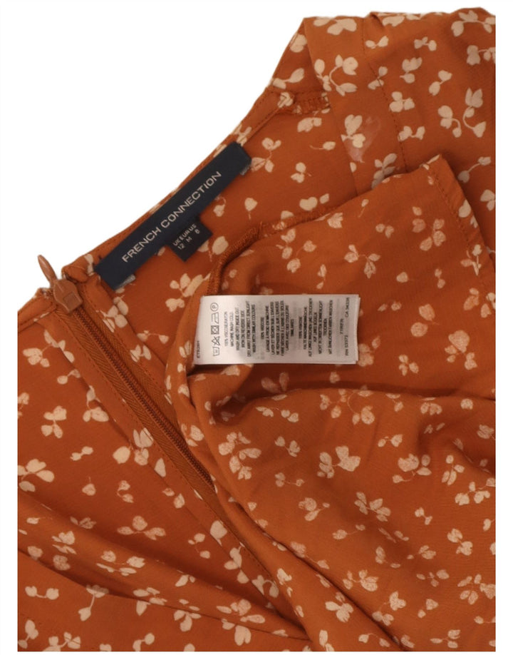 French Connection Womens Sundress UK 12 Medium Orange Floral Viscose