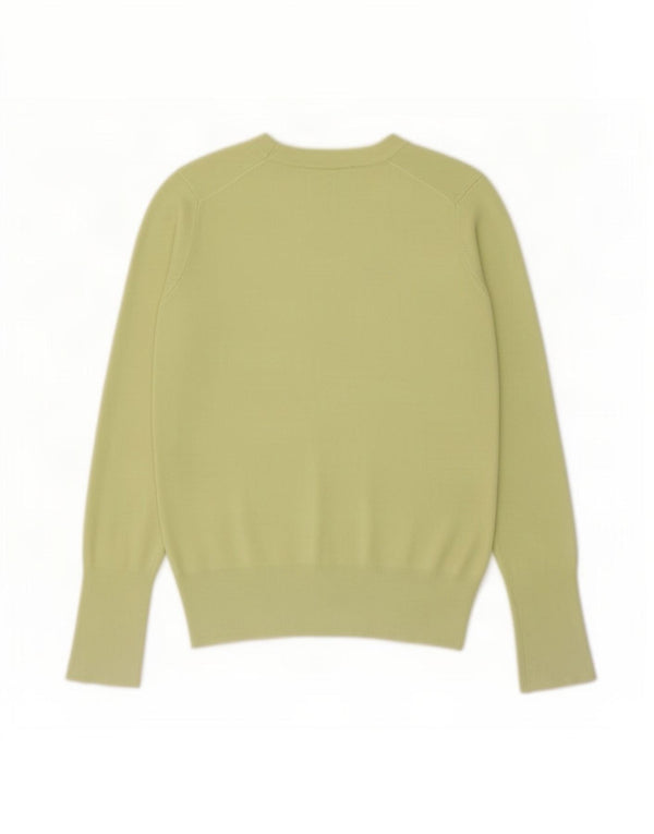Zara Damen Crop Crew Neck Pullover Pullover UK 10 Small Gelb