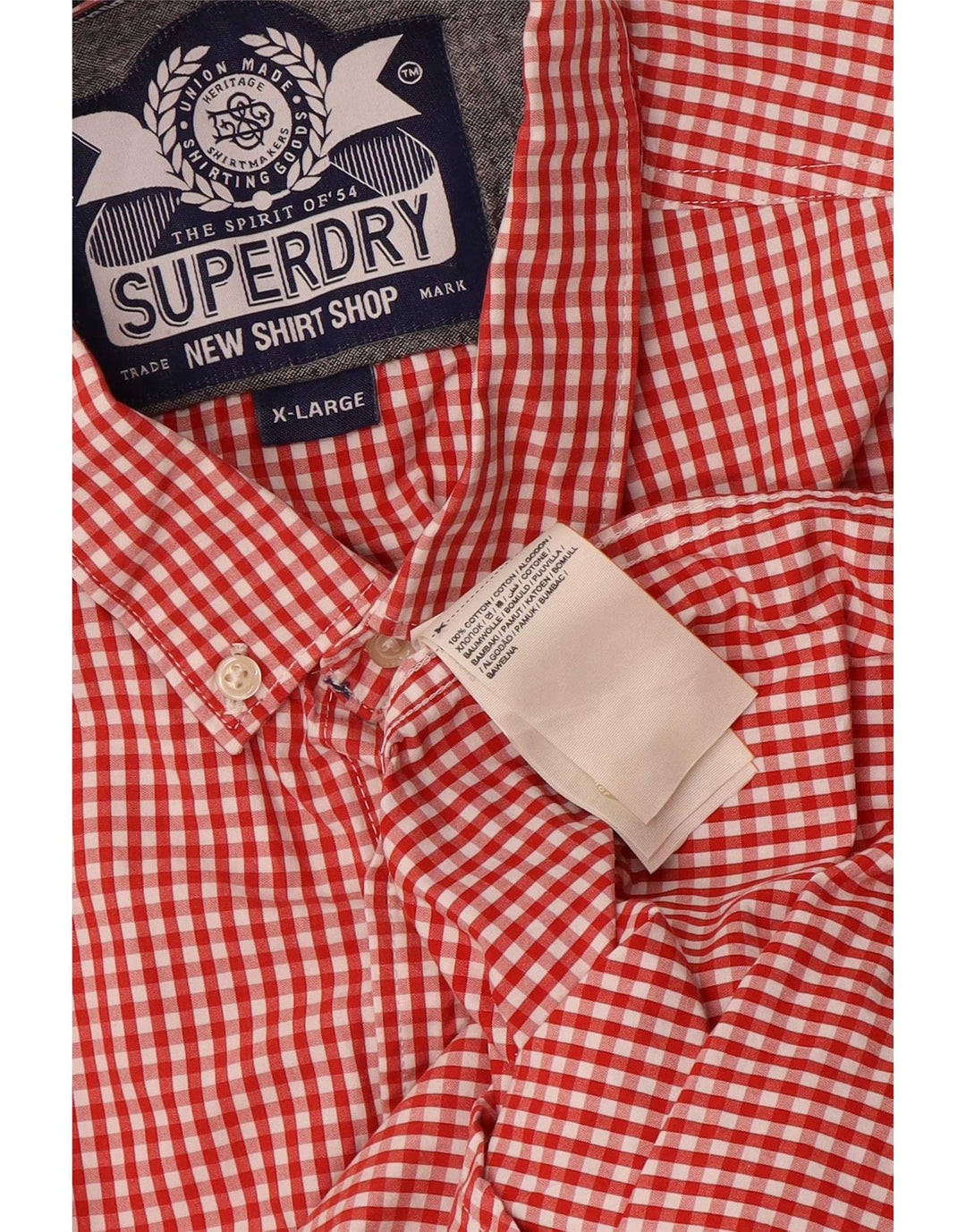 Superdry muška košulja XL Red Gingham pamuk