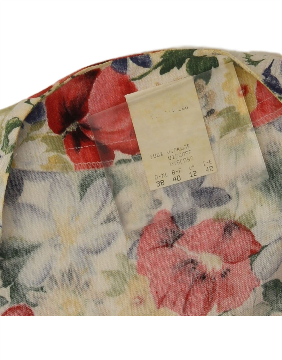 Vintage Womens Crop Blouse Top UK 12 Medium Multicoloured Floral Viscose