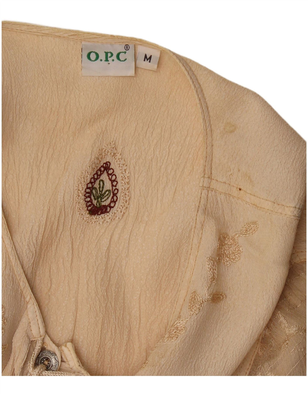 O.P.C Damen-Blusenoberteil UK 14 Mittelbeige geblümte Viskose