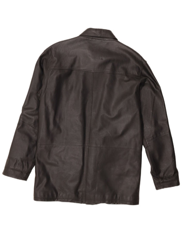 Vintage chaqueta de cuero para hombre Reino Unido 44 2XL cuero negro