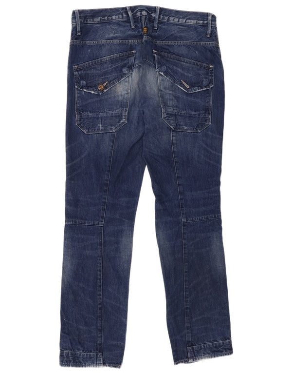 G-Star Mens Straight Jeans W36 L32 Blue Patchwork Cotton