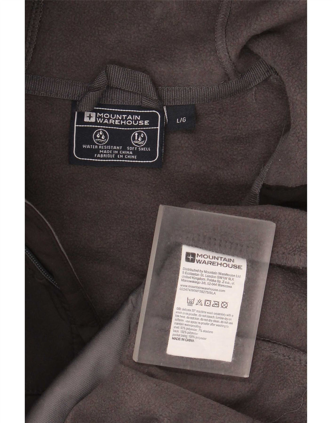Mountain Warehouse Mens Hooded Windbreaker Jacket UK 40 Large Black