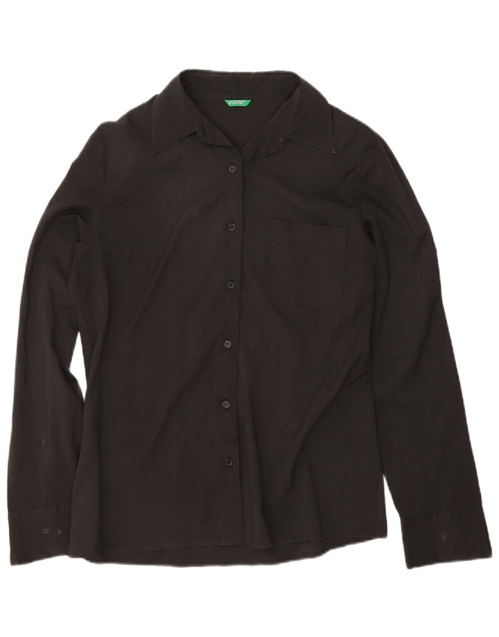 Benetton Damen-Hemd UK 16 Large Schwarz