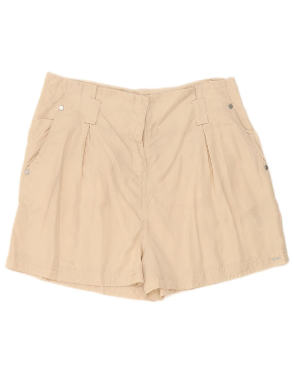 Superdry Womens High Waist Pegged Chino Shorts UK 14 Large W34 Beige