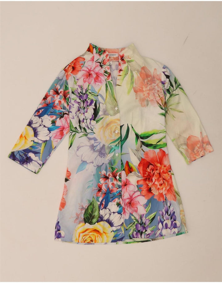 Naracamicie Camicia a maniche lunghe da donna Camicetta UK 16 Piccolo floreale multicolore