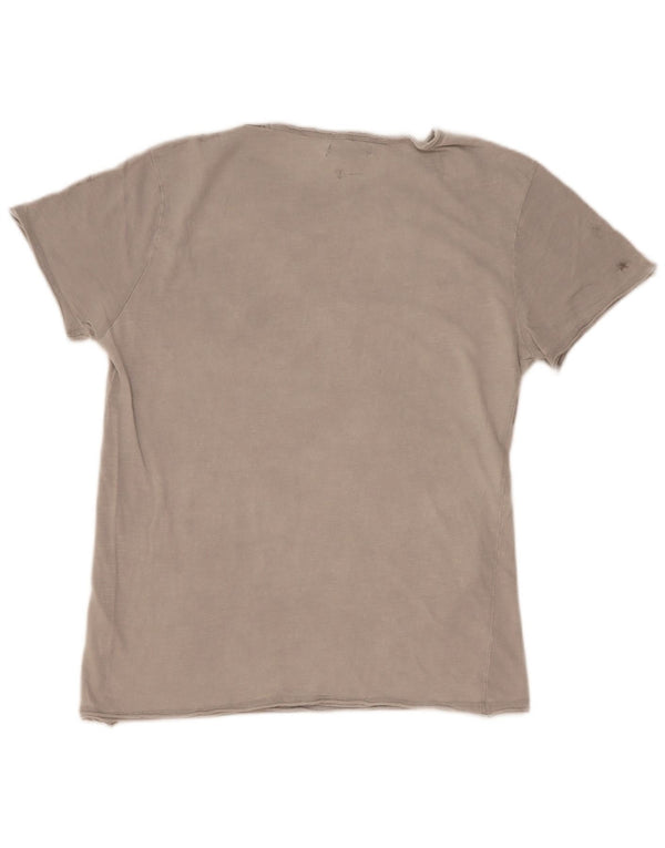 Camiseta gráfica masculina Gaudi Top cinza médio algodão