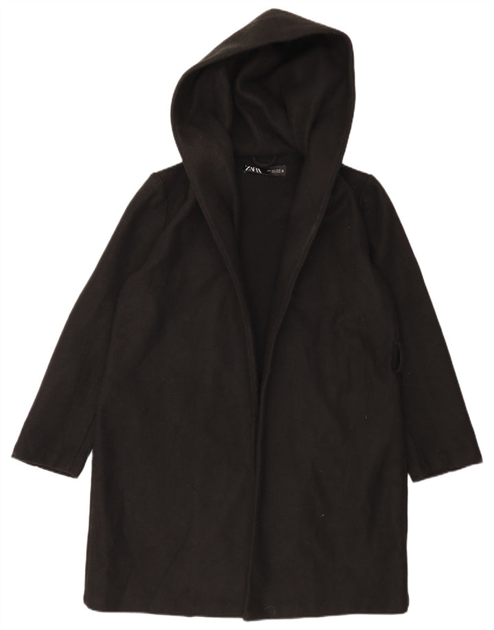 Cappotto oversize con cappuccio da donna Zara UK 10 piccolo poliestere nero