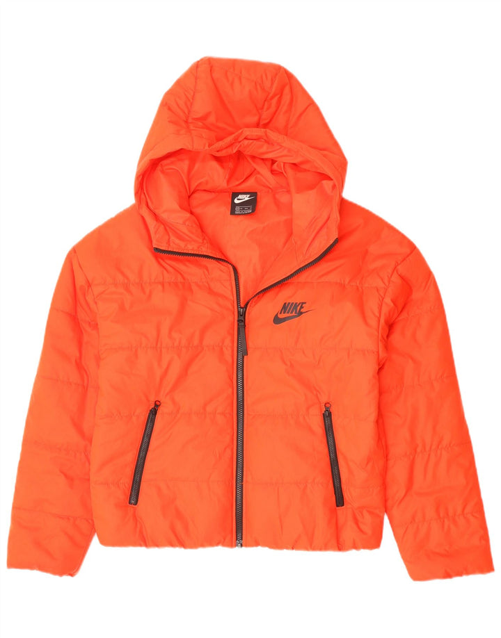 Nike Damen-Kapuzen-Übergröße, gepolsterte Jacke, UK 6, XS, Orange, Polyester