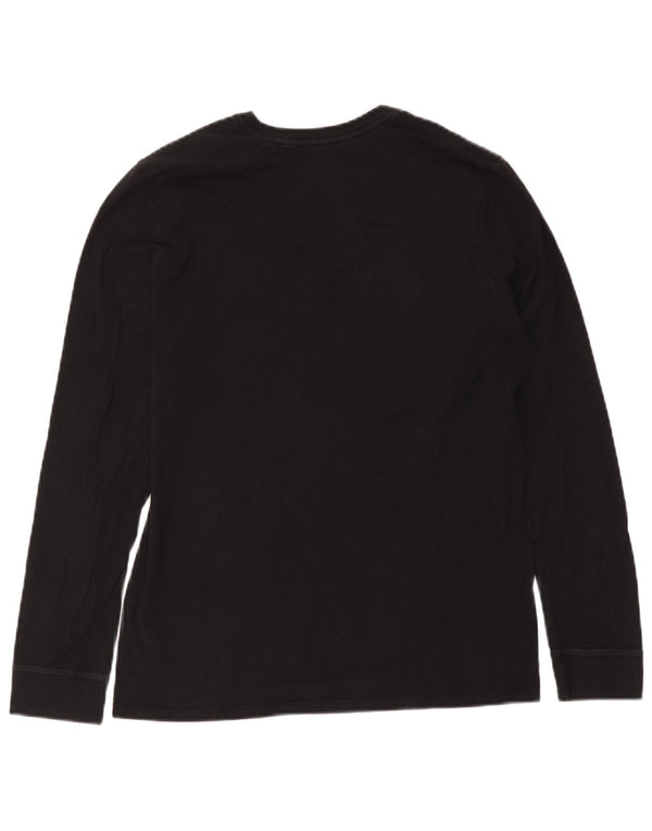 Nike Mens Athletic Fit Graphic Top Long Sleeve Medium Black Cotton