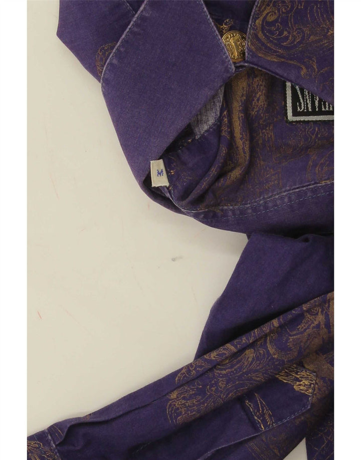 Camicia oversize da donna Ferre con motivo astratto UK 14 Cotone viola medio