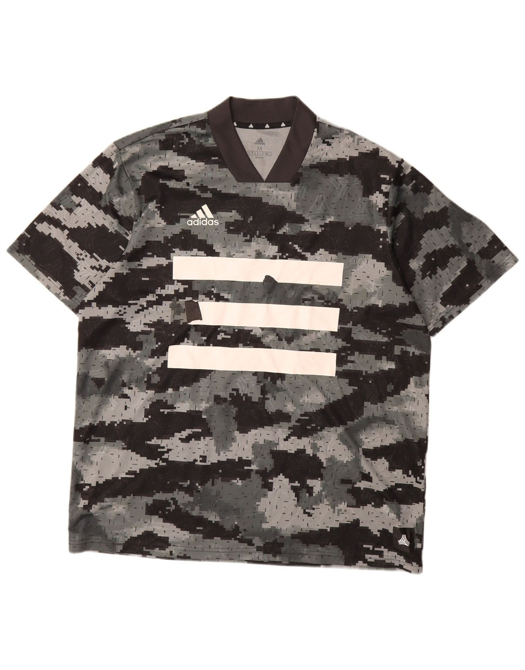 ADIDAS Grafisk T-shirt til mænd, mellemgrå camouflagepolyester