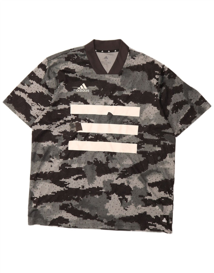 ADIDAS Grafisk T-shirt til mænd, mellemgrå camouflagepolyester