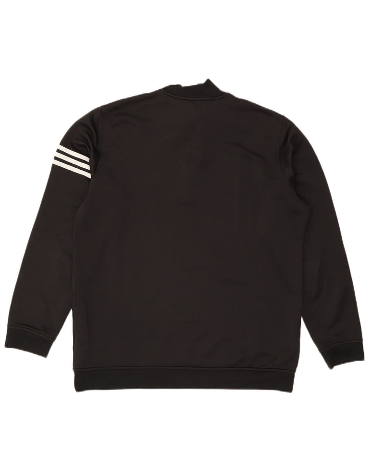 ADIDAS Herre Climalite Sweatshirt med lynlås, stor sort polyester