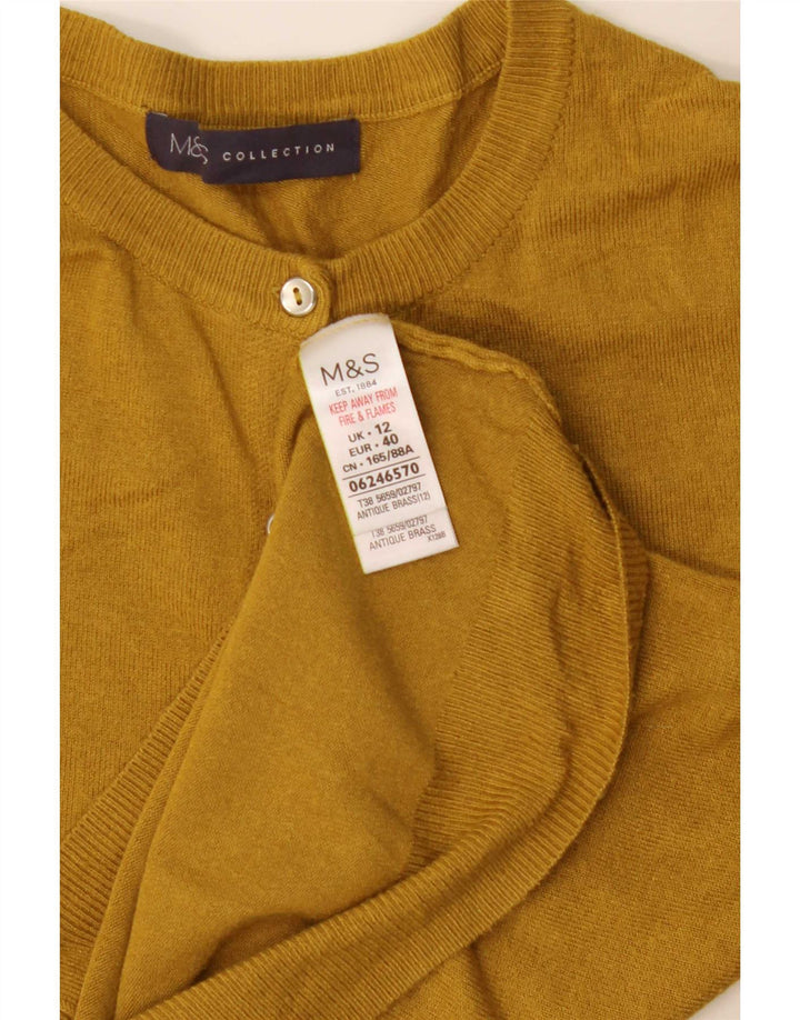 Maglione cardigan da donna Marks & Spencer UK 12 Viscosa giallo medio