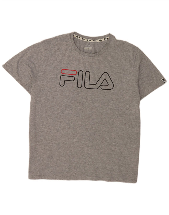 Fila Mens Graphic T-Shirt Top 2XL Grey Flecked Polyester