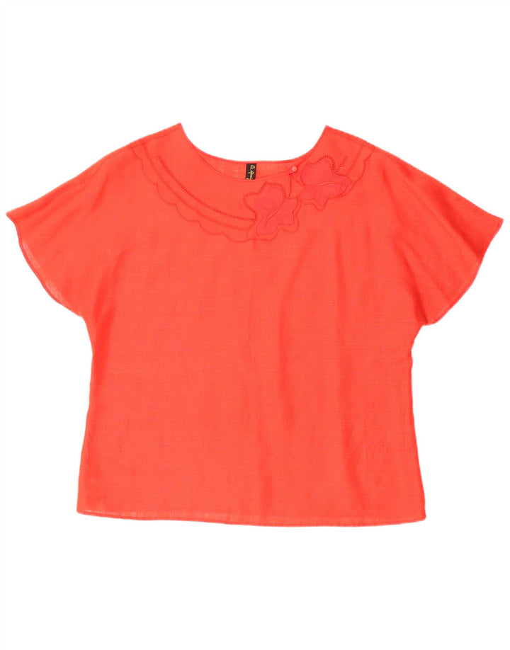 Blusa Donna Mario Pucci Cecconi Top IT 48 XL Lino Rosso
