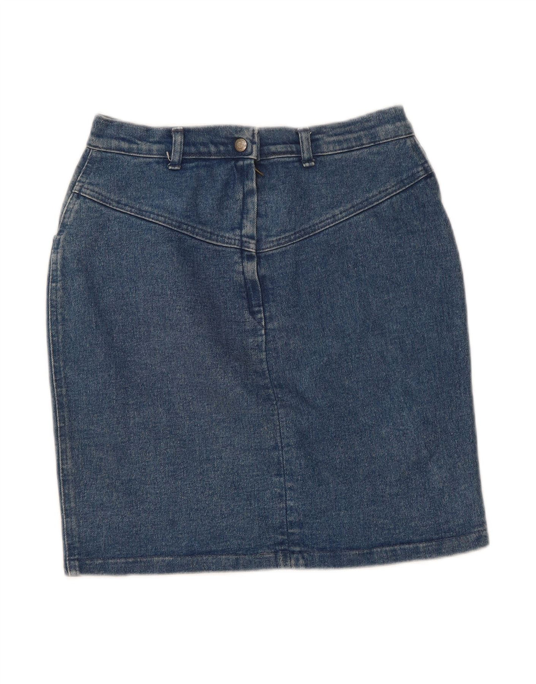 VINTAGE Womens Denim Skirt IT 44 Medium W28  Blue Cotton