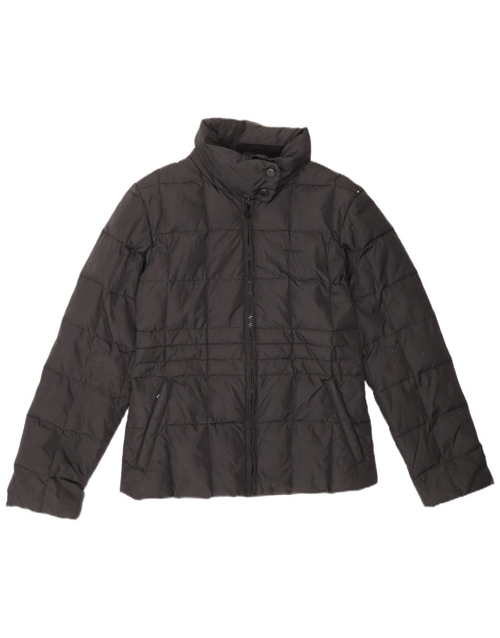 GAS Womens Hooded Padded Jacket UK 10 Small Black
