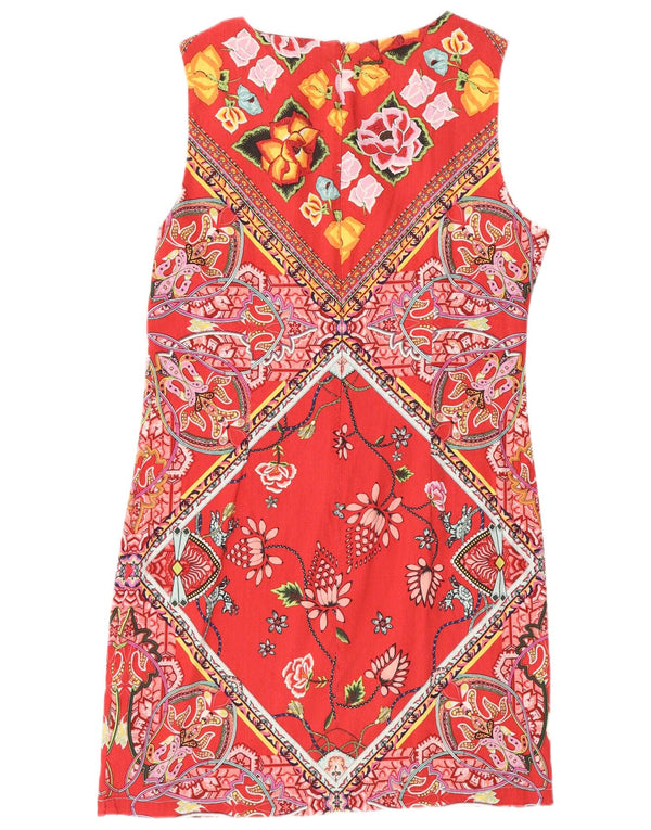 Desigual Robe fourreau sans manches pour femme EU 44 XL Lin floral rouge