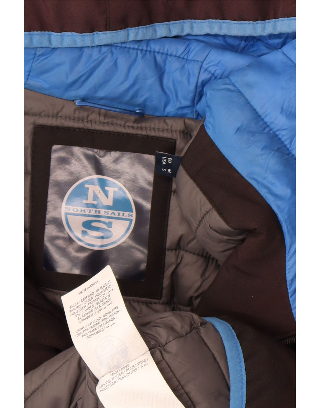 North Sails Herre hættepolstret jakke UK 38 Medium Grey Colourblock